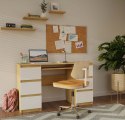 FUNKCJONALNE BIURKO KUBA 6 SZUFLAD BIAŁY MAT / DĄB ARTISAN