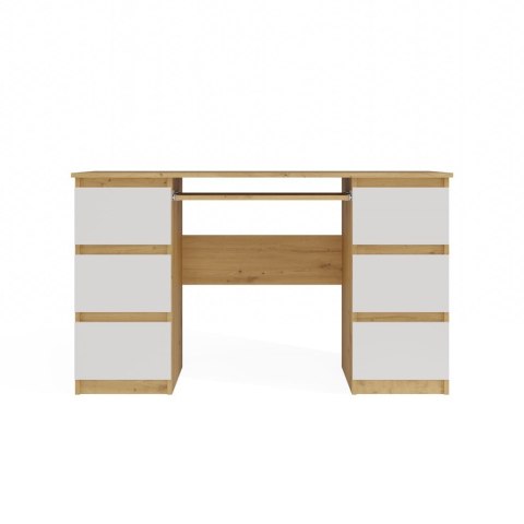 FUNKCJONALNE BIURKO KUBA 6 SZUFLAD BIAŁY MAT / DĄB ARTISAN FUNKCJONALNE BIURKO KUBA 6 SZUFLAD BIAŁY MAT / DĄB ARTISAN
