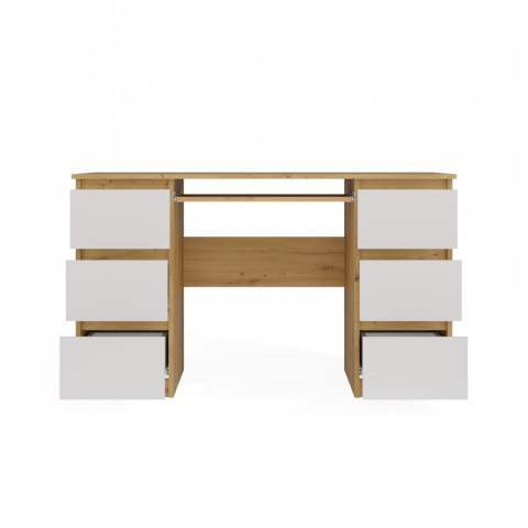 FUNKCJONALNE BIURKO KUBA 6 SZUFLAD BIAŁY MAT / DĄB ARTISAN FUNKCJONALNE BIURKO KUBA 6 SZUFLAD BIAŁY MAT / DĄB ARTISAN