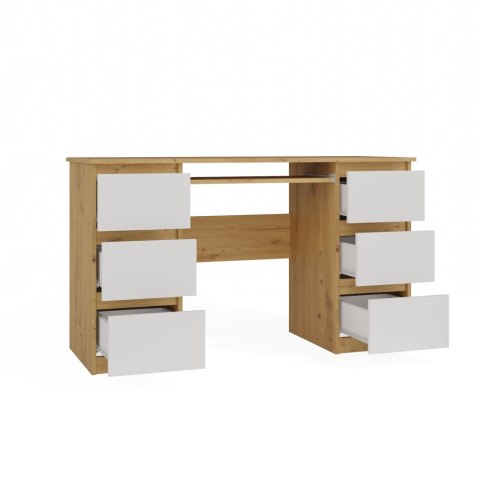 FUNKCJONALNE BIURKO KUBA 6 SZUFLAD BIAŁY MAT / DĄB ARTISAN FUNKCJONALNE BIURKO KUBA 6 SZUFLAD BIAŁY MAT / DĄB ARTISAN