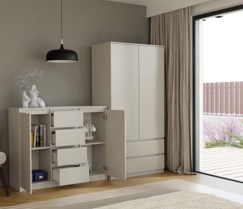 NOWOCZESNA DUŻA KOMODA MALWA 120CM 2 DRZWI 4 SZUFLADY KOLOR KASZMIR NOWOCZESNA DUŻA KOMODA MALWA 120CM 2 DRZWI 4 SZUFLADY KOLOR KASZMIR