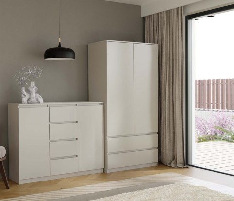 NOWOCZESNA DUŻA KOMODA MALWA 120CM 2 DRZWI 4 SZUFLADY KOLOR KASZMIR NOWOCZESNA DUŻA KOMODA MALWA 120CM 2 DRZWI 4 SZUFLADY KOLOR KASZMIR