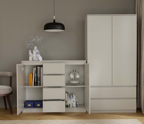 NOWOCZESNA DUŻA KOMODA MALWA 120CM 2 DRZWI 4 SZUFLADY KOLOR KASZMIR NOWOCZESNA DUŻA KOMODA MALWA 120CM 2 DRZWI 4 SZUFLADY KOLOR KASZMIR