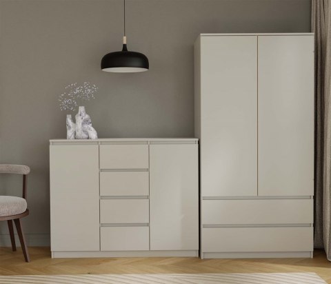 NOWOCZESNA DUŻA KOMODA MALWA 120CM 2 DRZWI 4 SZUFLADY KOLOR KASZMIR NOWOCZESNA DUŻA KOMODA MALWA 120CM 2 DRZWI 4 SZUFLADY KOLOR KASZMIR