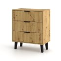 NOWOCZESNA KOMODA SCANDI SLIM 3 SZUFLADY RYFLOWANE FRONTY DĄB ARTISAN NOWOCZESNA KOMODA SCANDI SLIM 3 SZUFLADY RYFLOWANE FRONTY DĄB ARTISAN