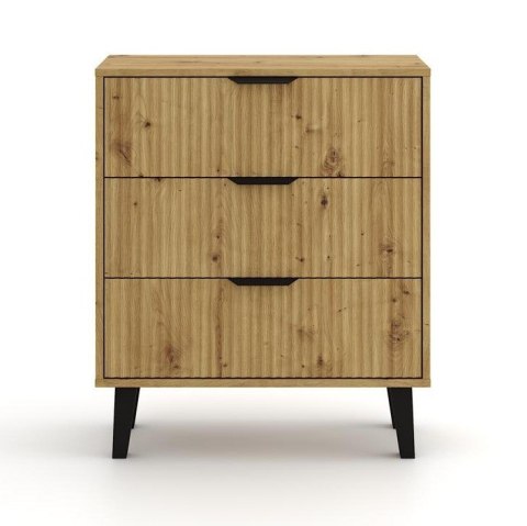 NOWOCZESNA KOMODA SCANDI SLIM 3 SZUFLADY RYFLOWANE FRONTY DĄB ARTISAN NOWOCZESNA KOMODA SCANDI SLIM 3 SZUFLADY RYFLOWANE FRONTY DĄB ARTISAN