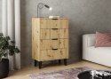 NOWOCZESNA KOMODA SCANDI SLIM 4 SZUFLADY RYFLOWANE FRONTY DĄB ARTISAN NOWOCZESNA KOMODA SCANDI SLIM 4 SZUFLADY RYFLOWANE FRONTY DĄB ARTISAN