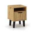 NOWOCZESNA SZAFKA NOCNA SCANDI SLIM Z SZUFLADA RYFLOWANY FRONT DĄB ARTISAN NOWOCZESNA SZAFKA NOCNA SCANDI SLIM Z SZUFLADA RYFLOWANY FRONT DĄB ARTISAN