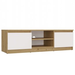 NOWOCZESNA SZAFKA RTV MALWA 120CM DĄB ARTISAN / BIAŁY MAT