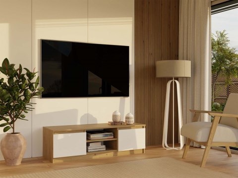 NOWOCZESNA SZAFKA RTV MALWA 120CM DĄB ARTISAN / BIAŁY MAT NOWOCZESNA SZAFKA RTV MALWA 120CM DĄB ARTISAN / BIAŁY MAT