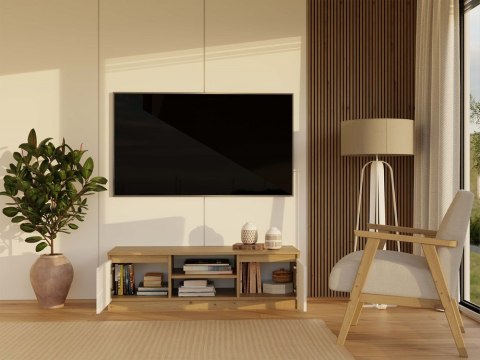 NOWOCZESNA SZAFKA RTV MALWA 120CM DĄB ARTISAN / BIAŁY MAT NOWOCZESNA SZAFKA RTV MALWA 120CM DĄB ARTISAN / BIAŁY MAT