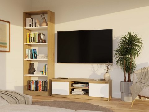 NOWOCZESNA SZAFKA RTV MALWA 120CM DĄB ARTISAN / BIAŁY MAT NOWOCZESNA SZAFKA RTV MALWA 120CM DĄB ARTISAN / BIAŁY MAT