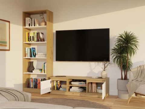 NOWOCZESNA SZAFKA RTV MALWA 120CM DĄB ARTISAN / BIAŁY MAT NOWOCZESNA SZAFKA RTV MALWA 120CM DĄB ARTISAN / BIAŁY MAT