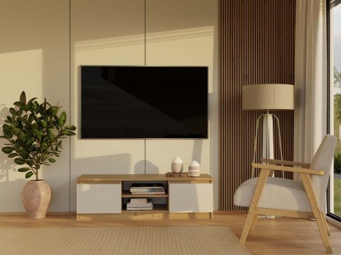 NOWOCZESNA SZAFKA RTV MALWA 120CM KASZMIR / DĄB ARTISAN NOWOCZESNA SZAFKA RTV MALWA 120CM KASZMIR / DĄB ARTISAN
