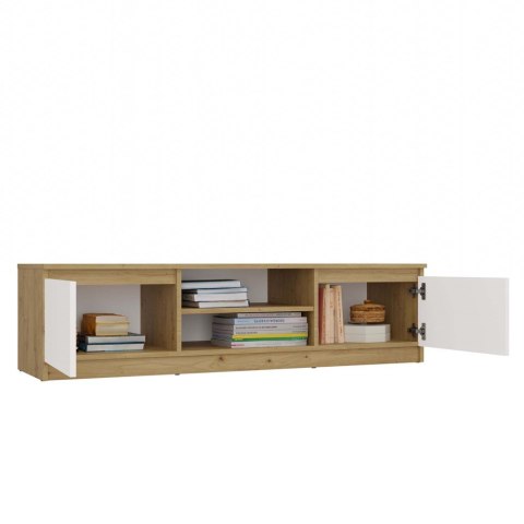 NOWOCZESNA SZAFKA RTV MALWA 140CM DĄB ARTISAN / BIAŁY MAT NOWOCZESNA SZAFKA RTV MALWA 140CM DĄB ARTISAN / BIAŁY MAT
