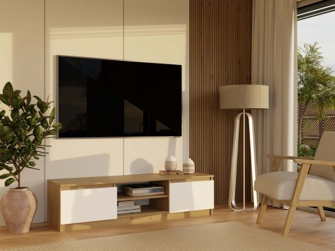 NOWOCZESNA SZAFKA RTV MALWA 140CM DĄB ARTISAN / BIAŁY MAT NOWOCZESNA SZAFKA RTV MALWA 140CM DĄB ARTISAN / BIAŁY MAT