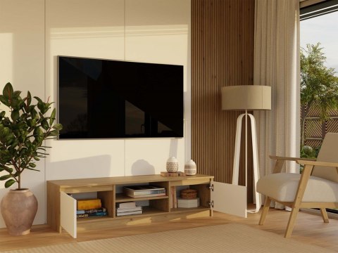 NOWOCZESNA SZAFKA RTV MALWA 140CM DĄB ARTISAN / BIAŁY MAT NOWOCZESNA SZAFKA RTV MALWA 140CM DĄB ARTISAN / BIAŁY MAT