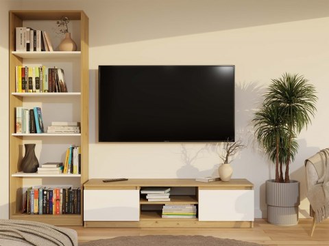 NOWOCZESNA SZAFKA RTV MALWA 140CM DĄB ARTISAN / BIAŁY MAT NOWOCZESNA SZAFKA RTV MALWA 140CM DĄB ARTISAN / BIAŁY MAT