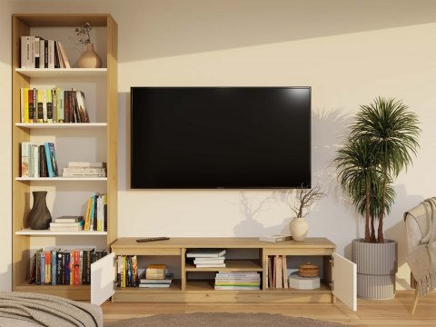 NOWOCZESNA SZAFKA RTV MALWA 140CM DĄB ARTISAN / BIAŁY MAT NOWOCZESNA SZAFKA RTV MALWA 140CM DĄB ARTISAN / BIAŁY MAT