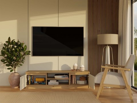 NOWOCZESNA SZAFKA RTV MALWA 140 CM KASZMIR / DĄB ARTISAN NOWOCZESNA SZAFKA RTV MALWA 140 CM KASZMIR / DĄB ARTISAN