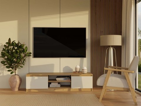 NOWOCZESNA SZAFKA RTV MALWA 140 CM KASZMIR / DĄB ARTISAN NOWOCZESNA SZAFKA RTV MALWA 140 CM KASZMIR / DĄB ARTISAN
