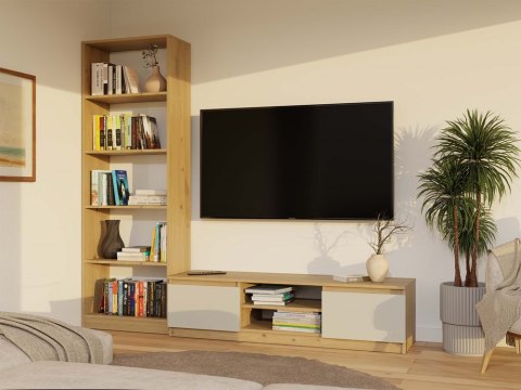 NOWOCZESNA SZAFKA RTV MALWA 140 CM KASZMIR / DĄB ARTISAN NOWOCZESNA SZAFKA RTV MALWA 140 CM KASZMIR / DĄB ARTISAN
