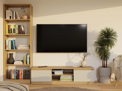 NOWOCZESNA SZAFKA RTV MALWA 140 CM KASZMIR / DĄB ARTISAN NOWOCZESNA SZAFKA RTV MALWA 140 CM KASZMIR / DĄB ARTISAN