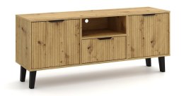 NOWOCZESNA SZAFKA RTV SCANDI SLIM SZUFLADA 2 DRZWI DĄB ARTISAN