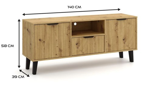 NOWOCZESNA SZAFKA RTV SCANDI SLIM SZUFLADA 2 DRZWI DĄB ARTISAN NOWOCZESNA SZAFKA RTV SCANDI SLIM SZUFLADA 2 DRZWI DĄB ARTISAN