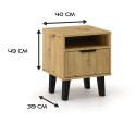 NOWOCZESNA SZAFKA NOCNA SCANDI SLIM Z SZUFLADA RYFLOWANY FRONT DĄB ARTISAN NOWOCZESNA SZAFKA NOCNA SCANDI SLIM Z SZUFLADA RYFLOWANY FRONT DĄB ARTISAN