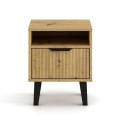 NOWOCZESNA SZAFKA NOCNA SCANDI SLIM Z SZUFLADA RYFLOWANY FRONT DĄB ARTISAN NOWOCZESNA SZAFKA NOCNA SCANDI SLIM Z SZUFLADA RYFLOWANY FRONT DĄB ARTISAN