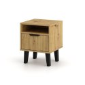 NOWOCZESNA SZAFKA NOCNA SCANDI SLIM Z SZUFLADA RYFLOWANY FRONT DĄB ARTISAN NOWOCZESNA SZAFKA NOCNA SCANDI SLIM Z SZUFLADA RYFLOWANY FRONT DĄB ARTISAN