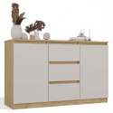 NOWOCZESNA KOMODA MALWA 2 DRZWI 3 SZUFLADY DĄB ARTISAN / KASZMIR BEŻ