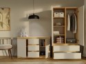 NOWOCZESNA KOMODA MALWA 2 DRZWI 3 SZUFLADY DĄB ARTISAN / KASZMIR BEŻ