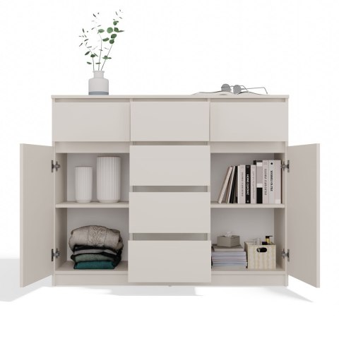 NOWOCZESNA KOMODA MALWA 2 DRZWI 6 SZUFLAD 120CM KOLOR KASZMIR NOWOCZESNA KOMODA MALWA 2 DRZWI 6 SZUFLAD 120CM KOLOR KASZMIR