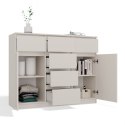 NOWOCZESNA KOMODA MALWA 2 DRZWI 6 SZUFLAD 120CM KOLOR KASZMIR NOWOCZESNA KOMODA MALWA 2 DRZWI 6 SZUFLAD 120CM KOLOR KASZMIR