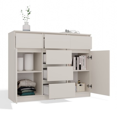 NOWOCZESNA KOMODA MALWA 2 DRZWI 6 SZUFLAD 120CM KOLOR KASZMIR NOWOCZESNA KOMODA MALWA 2 DRZWI 6 SZUFLAD 120CM KOLOR KASZMIR