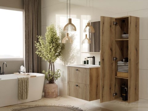 LUSTRO ŁAZIENKOWE Z PÓŁKĄ TIGO 60x61,5 CM DĄB EVOKE DO ŁAZIENKI PRZEDPOKOJU LUSTRO ŁAZIENKOWE Z PÓŁKĄ TIGO 60x61,5 CM DĄB EVOKE DO ŁAZIENKI PRZEDPOKOJU