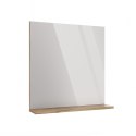 LUSTRO ŁAZIENKOWE Z PÓŁKĄ TIGO 60x61,5 CM DĄB EVOKE DO ŁAZIENKI PRZEDPOKOJU