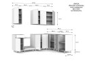 MEBLE KUCHENNE NAROŻNY ZESTAW VARIO 240x180CM KASZMIR BLAT DĄB EVOKE BEZ AGD