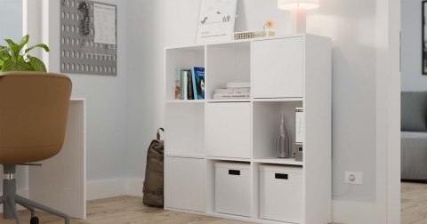 REGAŁ KOMOROWY MALAX 110x110 CM ZABUDOWANY TYŁ 3 DRZWI BIAŁY MAT