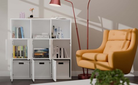 REGAŁ KOMOROWY MALAX 110x110 CM ZABUDOWANY TYŁ 3 DRZWI BIAŁY MAT