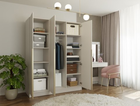 DUŻA SZAFA SENSO 150CM DO SALONU SYPIALNI 3 DRZWI KOLOR: KASZMIR DUŻA SZAFA SENSO 150CM DO SALONU SYPIALNI 3 DRZWI KOLOR: KASZMIR