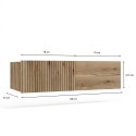 WISZĄCA SZAFKA ŁAZIENKOWA TIGO 140CM POD UMYWALKĘ RYFLOWANY FRONT DĄB EVOKE WISZĄCA SZAFKA ŁAZIENKOWA TIGO 140CM POD UMYWALKĘ RYFLOWANY FRONT DĄB EVOKE