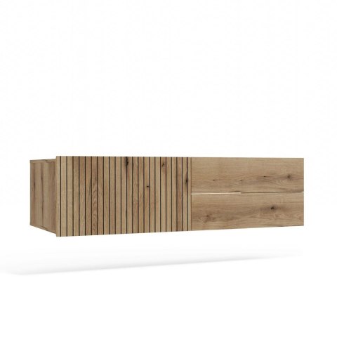 WISZĄCA SZAFKA ŁAZIENKOWA TIGO 140CM POD UMYWALKĘ RYFLOWANY FRONT DĄB EVOKE WISZĄCA SZAFKA ŁAZIENKOWA TIGO 140CM POD UMYWALKĘ RYFLOWANY FRONT DĄB EVOKE