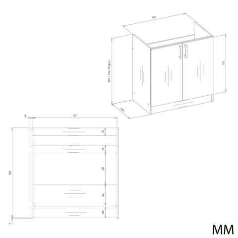 SZAFKA KUCHENNA DOLNA KATIA D-80 DĄB ARTISAN