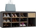 OTWARTA SZAFKA NA BUTY TALLIN Z SIEDZISKIEM I SZUFLADĄ ANTRACYT / DĄB ARTISAN