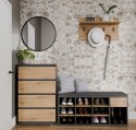 OTWARTA SZAFKA NA BUTY TALLIN Z SIEDZISKIEM I SZUFLADĄ ANTRACYT / DĄB ARTISAN