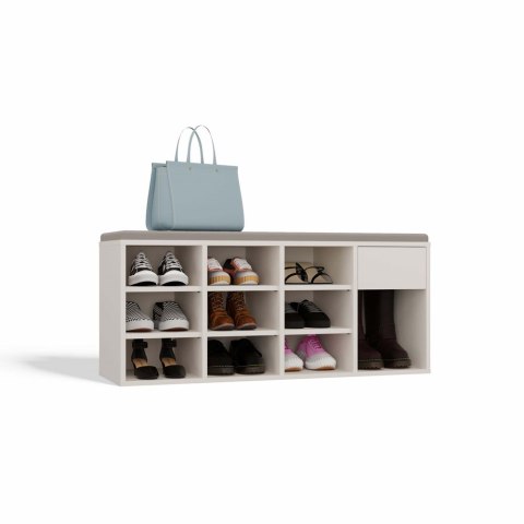 OTWARTA SZAFKA NA BUTY TALLIN Z SIEDZISKIEM I SZUFLADĄ KOLOR KASZMIR OTWARTA SZAFKA NA BUTY TALLIN Z SIEDZISKIEM I SZUFLADĄ KOLOR KASZMIR
