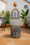 Okrągła pufa dekoracyjna, Bertoni, nadruk Valencia - do salonu, do pokoju dziecka, walec 40cm, elegancka, zamek błyskawiczny, zd Okrągła pufa dekoracyjna, Bertoni, nadruk Valencia - do salonu, do pokoju dziecka, walec 40cm, elegancka, zamek błyskawiczny, zd